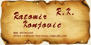 Ratomir Konjović vizit kartica